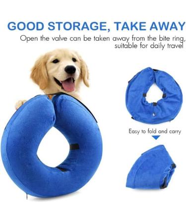 QIYADIN Soft Dog Recovery Collar | Adjustable Inflatable Pet Cone for Cats & Dogs | Prevent Biting & Scratching - Medium - Buy Online on SooperMarket.com