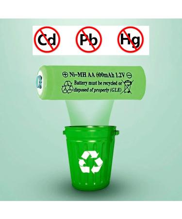 12 Counts AA 600mAh NiMH Rechargeable Batteries - 1.2V Double A Solar Light Compatible - Eco-Friendly Power Solution - Buy Online on SooperMarket.com