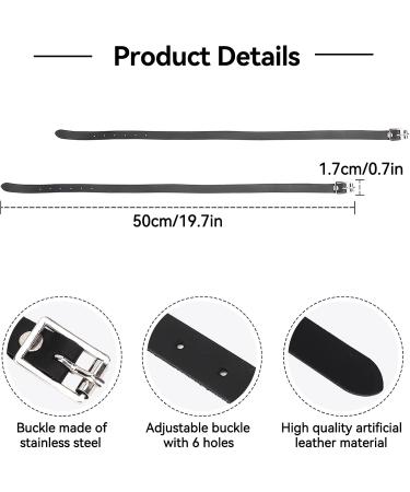Agate Black Leather Spur Straps - 50cm/19.7in Stainless Steel Buckle Perfect for Horse Riding & High Boots | Premium Horse Accessories - Buy Online on SooperMarket.com