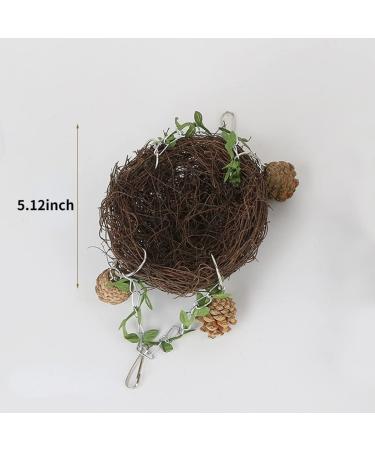 WACURRENTHYD Natural Rattan Nest Small Medium Large Bird Swing for Parrot Parakeet Cockatiel Conure Cockatoo Macaw Amazon African Grey Lovebird Finch Canary Budgie Cage Perch Toy (Small) - Buy Online on SooperMarket.com