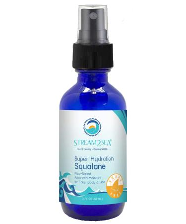 STREAM 2 SEA Squalane Olive Based Reef Safe Certified Shark Free Plant Based Vitamin E Infused Face Moisturizer and Boosts Collagen Production Biodegradable Skin and Hair Care 2 Fl Oz