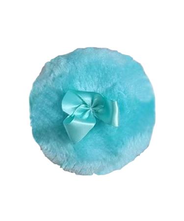 Body Powder Puff - Ultra Soft Round Face Body Powder Puff with Ribbon Bow - Body Powder Applicator for Baby Kid Adult Makeup Tool for Home & Travel Blue