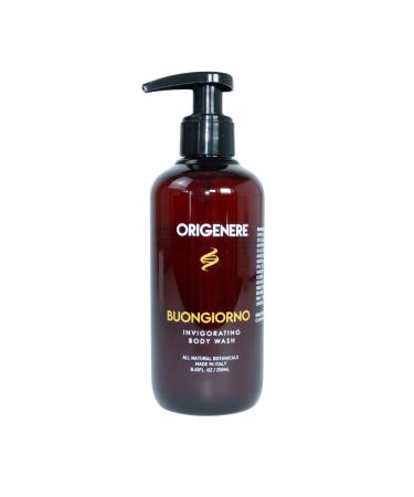 Buongiorno Invigorating Body Wash. All-Natural Botanicals. Made with Bergamot Orange peel Lemon Grapefruit Lavender and Mandarin Orange.