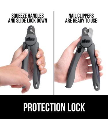 Professional Pet Nail Clippers and File - Stainless Steel - Safety Guard - Comfort Handle - Dog and Cat Trimmer - Large Gray - Buy Online on SooperMarket.com
