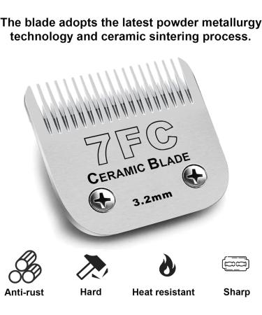 BESTBOMG Pet Clipper Blades Shaving Head Compatible with Oster Animal Clipper Detachable Stainless Steel Ceramic Blade Compatible with Wahl Clipper Compatible with Andis Dog Clipper (3.2mm 7FC) E 7FC 1PACK - Buy Online on SooperMarket.com