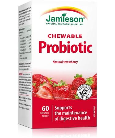 Jamieson Chewable Probiotic 2 Billion Active Cells - Natural Strawberry Flavour & Chewable Vitamin D3 1 000 IU - Natural Tangy Orange 100 Count (Pack of 1) - Buy Online on SooperMarket.com