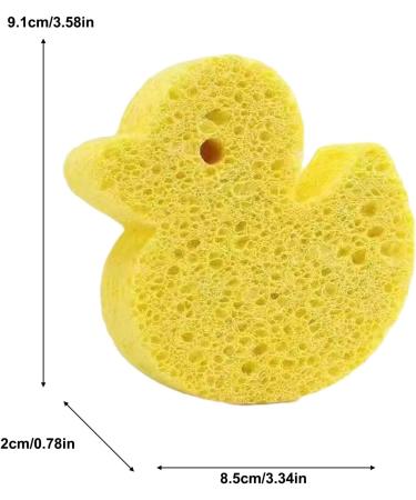 Visiblurry Bath Sponge for Kids | Soft Wood Pulp Sponge Body Wash Scrubber | Shower Sponge Dead Skin Remover Cute Shower Brush Bath Supplies for Toddler Kids Baby Yellow - Buy Online on SooperMarket.com