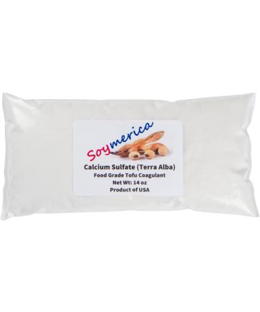Soymerica Tofu Coagulant - 14oz Premium Calcium Sulfate (Terra Alba/Gypsum). Food Grade. 100% Product of USA