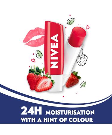 Nivea Lip Care Fruity Shine Strawberry 4.8g - Moisturizing Lip Balm for Soft, Smooth Lips - Buy Online on SooperMarket.com