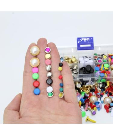 500Pcs Mixed Color Metal Brads Kit for Scrapbooking, Paper Crafts & DIY Projects - Buy Online on SooperMarket.com
