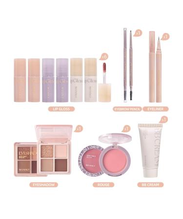 ICE LOVE All-in-One Makeup Set - 11 Piece Professional Makeup Kit for Women & Girls | Lip Gloss Eyebrow Eyeliner Eyeshadow Blush & BB Cream - Buy Online on SooperMarket.com