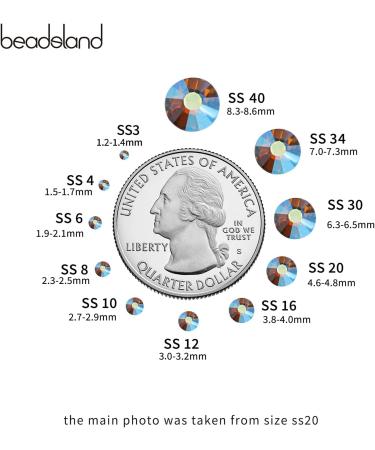 Beadsland 1440 Flat Back Rhinestones SS16 - Nail Crystals in Lighter Citrin (3.8-4.0mm) for Stunning Nail Art | International Shipping - Buy Online on SooperMarket.com
