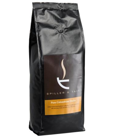 Spiller & Tait Pure Colombian Huila - Coffee Beans 1kg Bag - Top Speciality Coffee Roasted in the UK - Gourmet Beans for Great Tasting Coffee at Home - Premium Quality Arabica Beans Columbian Huila 1 kg (Pack of 1)