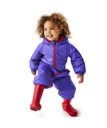 Regatta Kids Childrens Splosh III Waterproof Puddle Suit Peony Purple 36-48 months