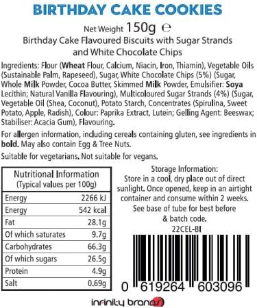 Infinity Brands Happy Birthday Birthday Cake Cookies Gift Tube 150g Happy Birthday Cake - Buy Online on SooperMarket.com