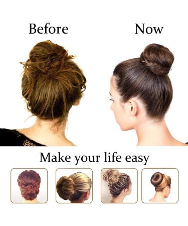 WACURRENTHYD Blonde Kid Hair Donut Bun Maker 2PCS - Small 2.5 Inch Beige Chignon Doughnut Shaper for Short and Thin Hair - Buy Online on SooperMarket.com