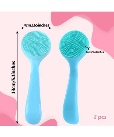 Wllhyf 2-Pack Manual Face Cleaning Brush - Soft Silicone Peeling Pads for Skin Care (Blue) - Gentle Cleanse & Remove Imprints - Buy Online on SooperMarket.com