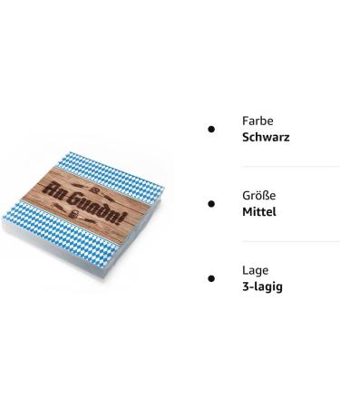 Ittenga Bayrisch Blau Wei Schee Napkins 30x30cm - 20 Pack 3-Layer for Oktoberfest & Festivals - Buy Online on SooperMarket.com