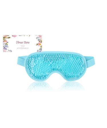 Temas Cooling Eye Mask for Puffy Eyes Reusable Hot Cold Therapy Gel Cold Eye Mask for Migraine Headache Dark Circles Dry Eyes Swollen Eyes Sinus Pain - Blue Green and Purple (Sky Blue)