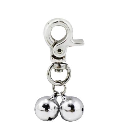 Alohha 2 Pack Pet Products Charm Triple Bell Pendant for Dog Cat Collar Decoration and Training (Silver)