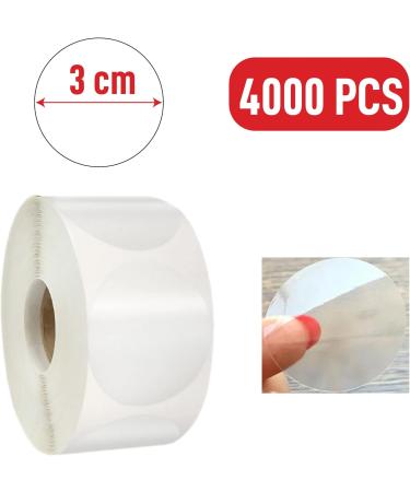 colortouch Clear Round Sticker - 4000 Pieces Self Adhesive Transparent Seal Labels - 30mm Diameter Circle Closure Stickers for Packaging Gift Present Envelopes Package and Box - Buy Online on SooperMarket.com