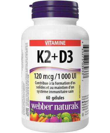 Webber Naturals Cod Liver Oil with Vitamin A and D3 180 Softgels Vision Skin and Immune Support & Vitamin K2 with D3 60 Softgels Helps Support Bones Teeth and Immune Function Gluten - Buy Online on SooperMarket.com