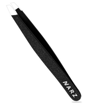 1Pcs Professional Slanted Tweezer for Facial Hair Women & Men Stainless Steel Precision Tweezers for Ingrown Hair Tweezers (1 Piece Black)