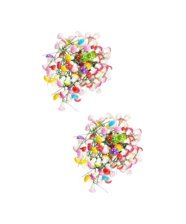 HOMSFOU 200 Pcs Simulated Mushroom Ornaments Bonsai Mushroom Decor Micro Landscape Miniature Tiny Mushrooms for Crafts Figure Plant Decor Simulation Mushroom Toy Room Child Artificial Foam