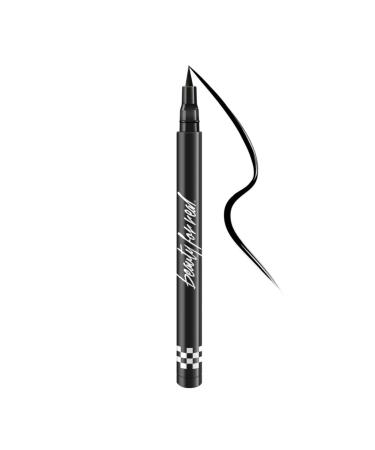 Beauty For Real Finish Line Liquid Eyeliner  Jet Black - 24-Hour Wear - Highly Pigmented  Transfer-Resistant  Waterproof Formula - Ultra-Precise Brush Tip - 0.05 oz
