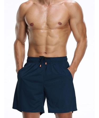 NELEUS Men's 7 Running Shorts 2-Pack with Pockets - Black/Navy Blue - Large - Buy Online on SooperMarket.com