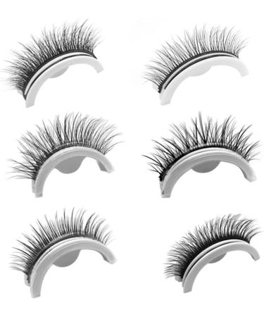 Reusable Self-Adhesive False Eyelashes 3D Makeup Lashes Eyelashes Easy To Put On Handmade False Eyelashes for Women and Girls Eye Makeup Tool 1Pair Style3 - Buy Online on SooperMarket.com