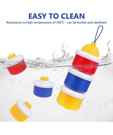 Vicloon 3-Layer Baby Milk Powder Dispenser & Snack Container - Portable Storage Pots in Red/Yellow/Blue - Buy Online on SooperMarket.com