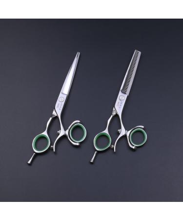 Purple Dragon 6.0 inch Swivel Thumb Japanese 440C Barber Razor Edge Salon Hair Cutting Scissor and Thinning Shear - Perfect for Professional Hair Stylist Barber Hairdresser (6 inch) - Buy Online on SooperMarket.com