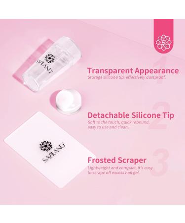 Saviland Nail Stamp Set 03 - Sheerness Jelly French Tip & Pink Gel Polish | Nail Accessories & Stamper for Stunning French Nail Designs - Buy Online on SooperMarket.com