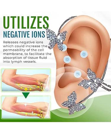 Beautification Magnetotherapy Body Detox Butterfly Earrings Non Piercing Magnetic Acupressure Slimming Earrings Butterfly Ear Cuffs Non Pierced Acupressure Slimm_ing Earrings for Women (2pcs-silver) - Buy Online on SooperMarket.com