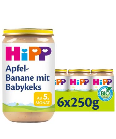 HiPP Apple-Banana with Baby Biscuit Pack of 6 (6 x 250 g) H 4900 F&G Apple-Ban/Biscuit 250g 250 g (Pack of 6) Apple-Ban/Biscuit