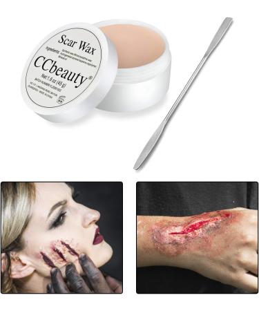 CCbeauty Halloween SFX Makeup Kit - Bruise Wheel, Scar Wax, Coagulated Blood Gel, Stipple Sponge, Spatula Tool - 6 Colors for Special Effects Costume Makeup - Buy Online on SooperMarket.com