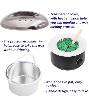 Wax Heater Waxing Kit - Professional Hair Removal Set with Warmer, 6 Hot Wax Beans, 10 Wax Spatulas - 600g Pack - Buy Online on SooperMarket.com