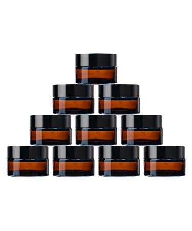 Tuakimce 10 pieces of cosmetic glass 30ml glass cream can refillable container glass container with lid and liner for cosmetics cream lotions essential oils (10 30ml style B) 10 30ml style B