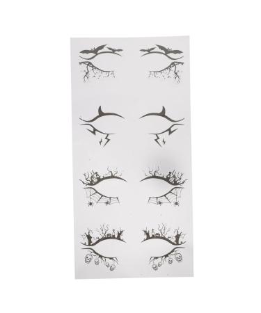 HAPINARY 4 Pairs Halloween Eyeliner Stickers Christmas Face Stickers Eyeliner Stencil Sticker Face Decals Pvc