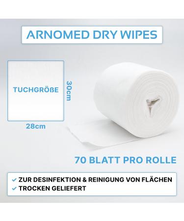 Arnomed Dry Disinfection Towels - 70 Lint-Free Wipes for Scratch-Free Cleaning & Donor Fleece Rolls | Efficient International Shipping - Buy Online on SooperMarket.com