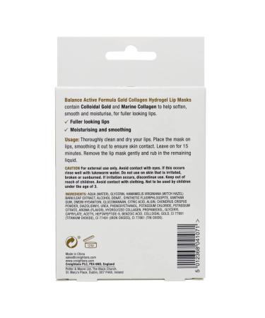 Buy Balance Active Formula Gold Collagen Hydrogel Lip Masks - 2 Pack (12g) | Hydrating & Plumping | International Shipping Available - Buy Online on SooperMarket.com