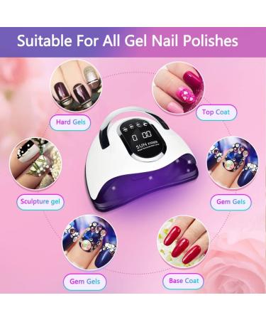 UV LED Nail Lamp 280W | Quick-Drying Nail Dryer with 66 LEDs Car Sensor & 4 Timer Settings - Portable & Spacious Nail Tool Set - Buy Online on SooperMarket.com