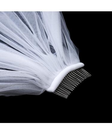 Cathedral Length Lace Bridal Wedding Veil with Comb - Floral 118 Headpiece for Women (White-2) - Buy Online on SooperMarket.com