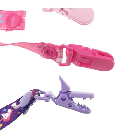 JZK 7-Pack Silicone Baby Dummy Clip Ring and Pacifier Holder Straps for Girls - Mam Soothers Compatible | Multicolor Baby Girl Accessories - Buy Online on SooperMarket.com