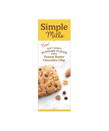 Simple Mills Almond Flour Bars - Peanut Butter Chocolate Chip | 5 Soft Baked Bars (1.19 oz Each) - Buy Online on SooperMarket.com