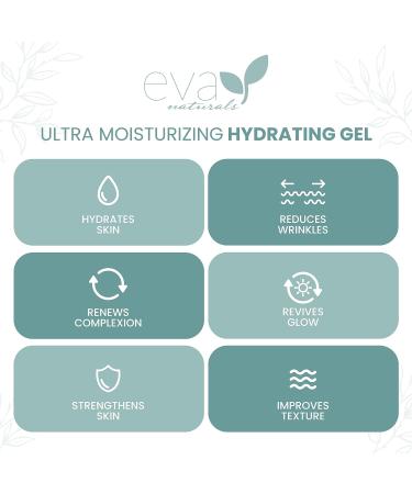 Eva Naturals Ultra Moisturizing Hydrating Gel - 2 oz. XL Bottle with Hyaluronic Acid, Aloe Vera, and Plant Stem Cells for All Skin Types - Buy Online on SooperMarket.com