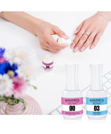 Wakaniya 15ml No Wipe Base and Top Coat Set - Glossy Shine Finish - DIY Nail Gel Design Kit - 0.5 Fl Oz (Pack of 2) - Soak Off LED Gel with Base Activator - Buy Online on SooperMarket.com