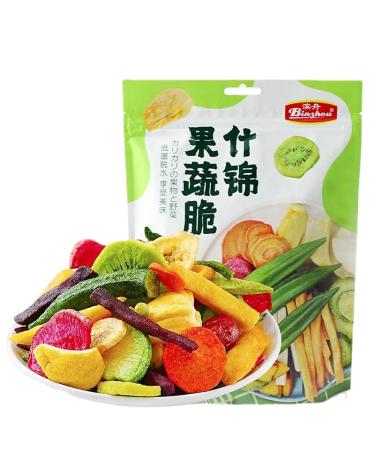 Instant fruit and vegetable crisps healthy and nutritious mixed vegetables and fruits 168g/bag dried purple and sweet potatoes dried bananas casual snacks Chinese food desserts (8 bags)