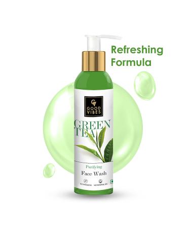 Good Vibes Green Tea Face Wash - Anti-Acne Deep Cleansing Cleanser | Natural & Paraben-Free for All Skin Types (120ml - Buy Online on SooperMarket.com